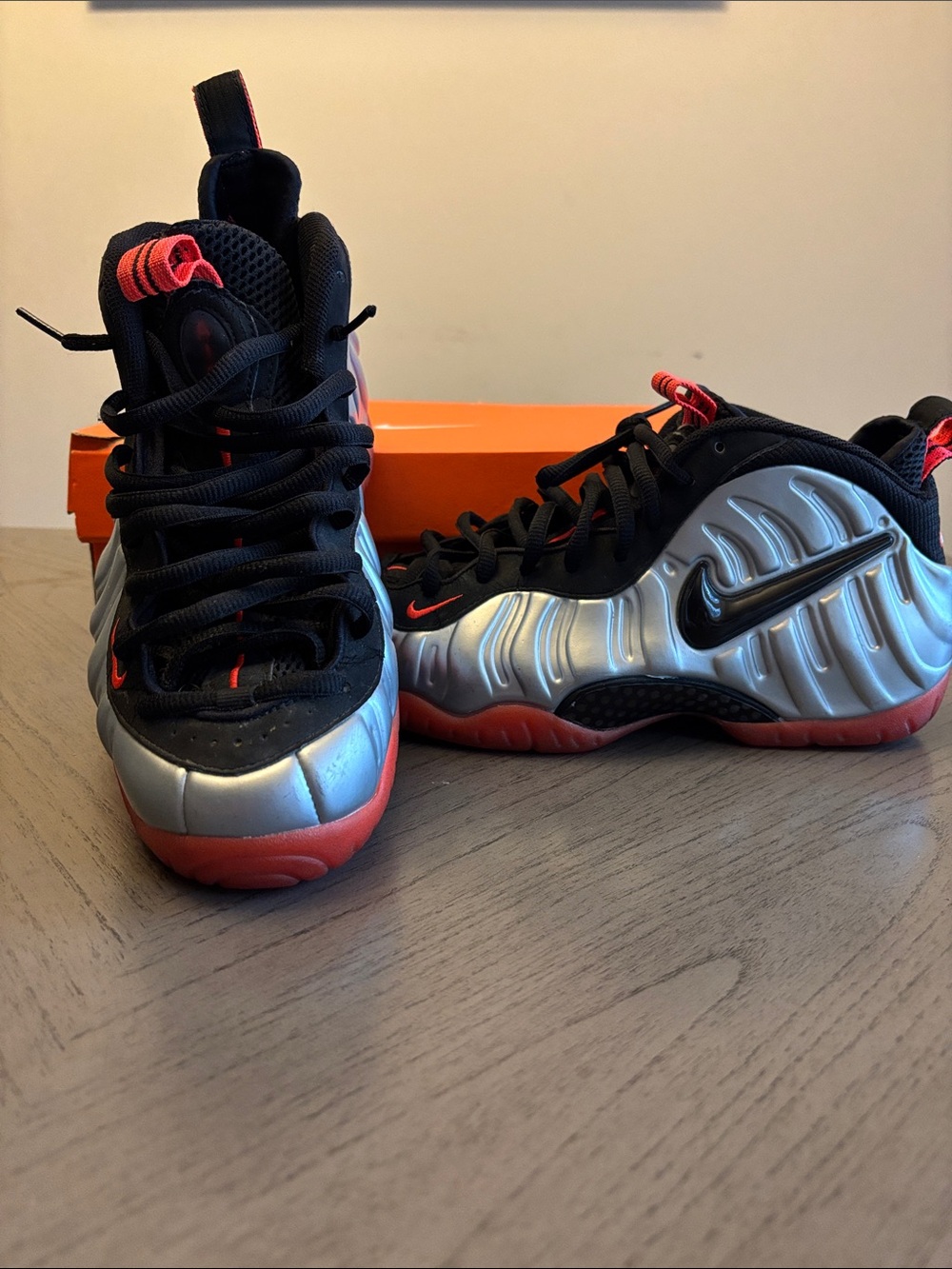 Nike Men’s Crimson Metallic Foamposite Pro Sneakers